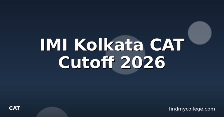 IMI Kolkata CAT Cutoff 2026