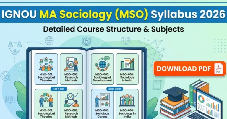 IGNOU MA Sociology (MSO) Syllabus 2026: Detailed Course Structure and Subjects