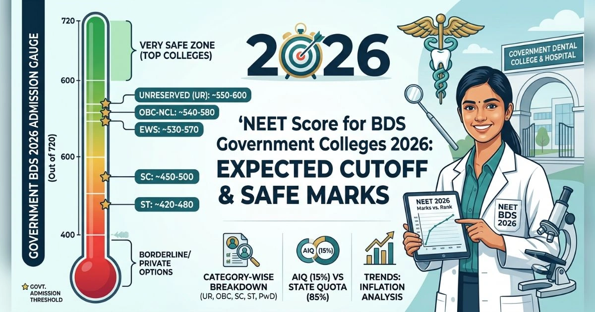 NEET score for BDS government colleges
