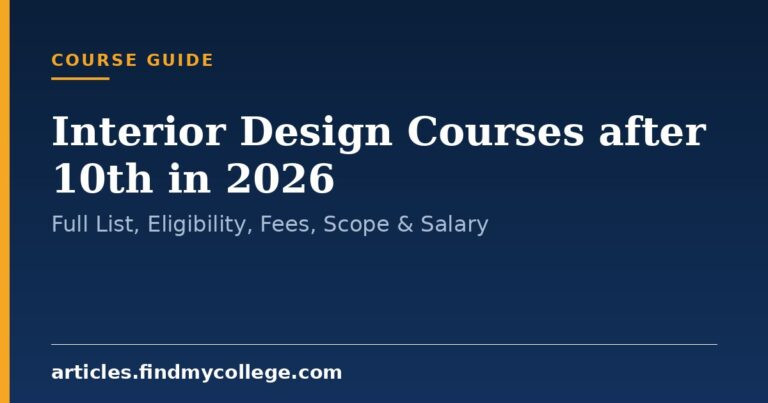 Interior Design Courses after 10th in 2026: Full List, Eligibility, Fees, Scope & Salary