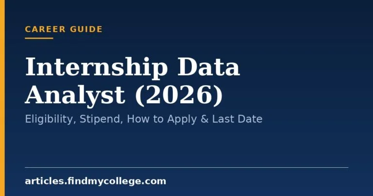 Internship Data Analyst (2026): Eligibility, Stipend, How to Apply & Last Date