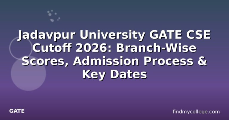 Jadavpur University GATE CSE Cutoff 2026: Branch-Wise Scores, Admission Process & Key Dates