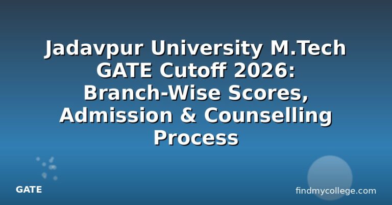 Jadavpur University M.Tech GATE Cutoff 2026: Branch-Wise Scores, Admission & Counselling Process