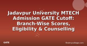 Jadavpur University MTECH Admission GATE Cutoff: Branch-Wise Scores, Eligibility & Counselling