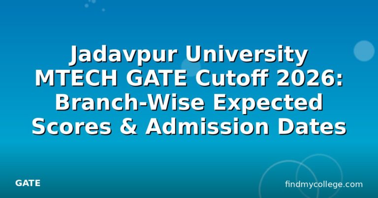 Jadavpur University MTECH GATE Cutoff 2026: Branch-Wise Expected Scores & Admission Dates