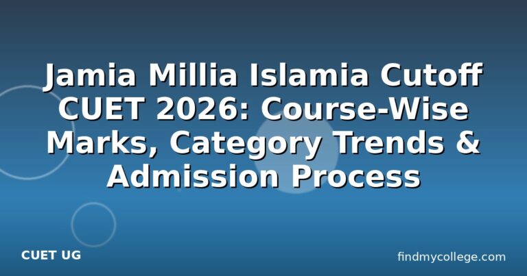 Jamia Millia Islamia Cutoff CUET 2026: Course-Wise Marks, Category Trends & Admission Process