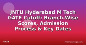 JNTU Hyderabad M Tech GATE Cutoff: Branch-Wise Scores, Admission Process & Key Dates