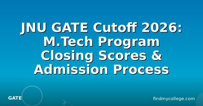 JNU GATE Cutoff 2026: M.Tech Program Closing Scores & Admission Process