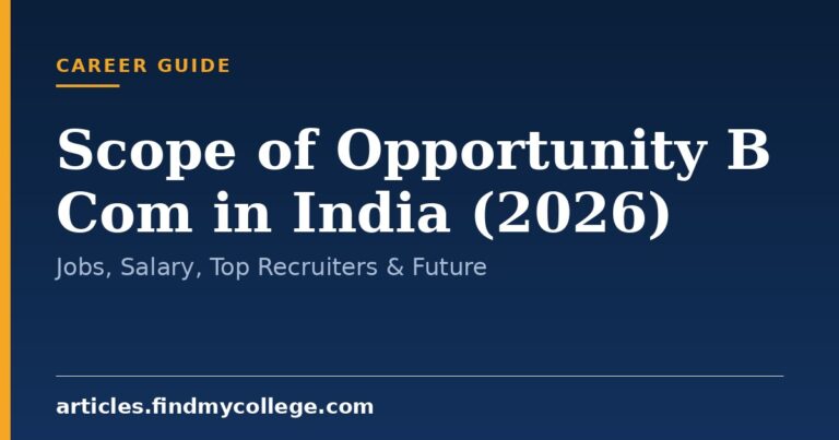 Scope of Opportunity B Com in India (2026): Jobs, Salary, Top Recruiters & Future