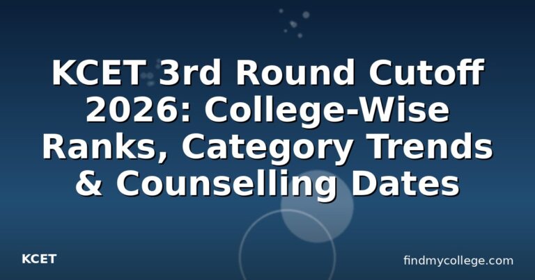 KCET 3rd Round Cutoff 2026: College-Wise Ranks, Category Trends & Counselling Dates