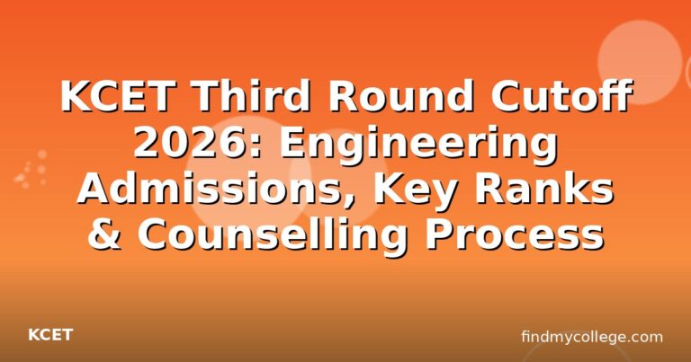 KCET Third Round Cutoff 2026: Engineering Admissions, Key Ranks & Counselling Process