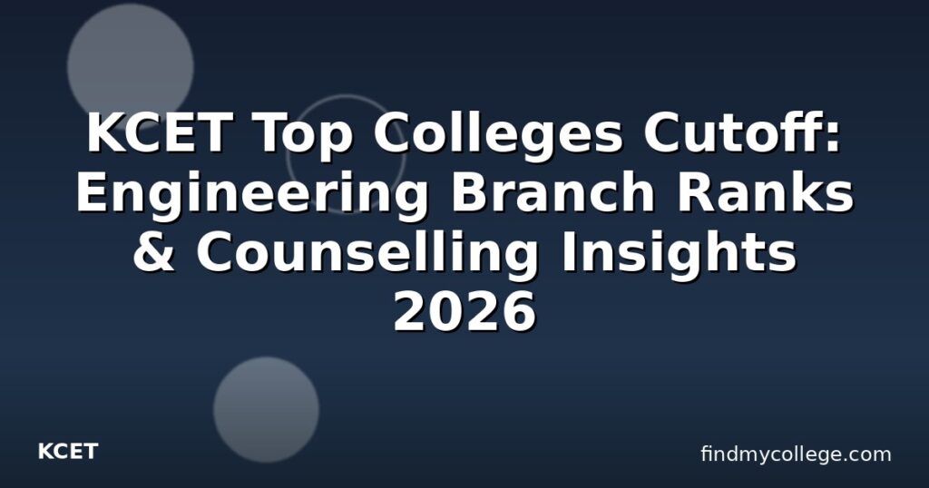 KCET Top Colleges Cutoff: Engineering Branch Ranks & Counselling ...