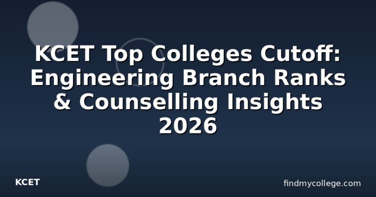 KCET Top Colleges Cutoff: Engineering Branch Ranks & Counselling Insights 2026