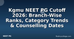 Kgmu NEET PG Cutoff 2026: Branch-Wise Ranks, Category Trends & Counselling Dates