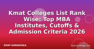 Kmat Colleges List Rank Wise: Top MBA Institutes, Cutoffs & Admission Criteria 2026