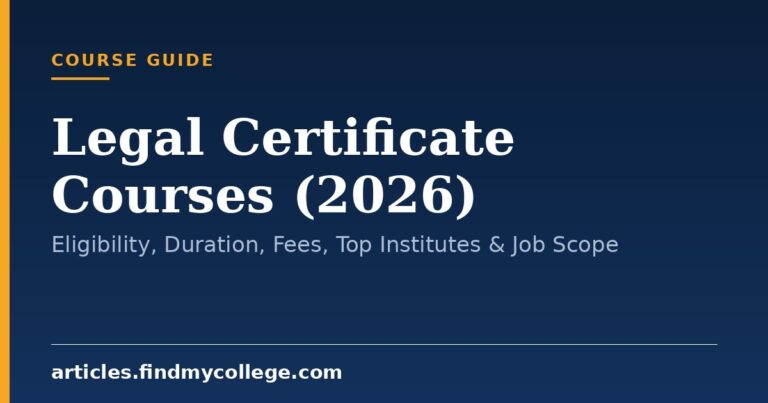 Legal Certificate Courses (2026): Eligibility, Duration, Fees, Top Institutes & Job Scope