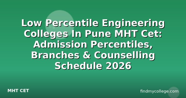 Low Percentile Engineering Colleges In Pune MHT Cet: Admission Percentiles, Branches & Counselling Schedule 2026