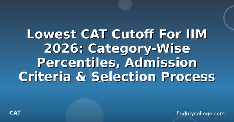 Lowest CAT Cutoff For IIM 2026: Category-Wise Percentiles, Admission Criteria & Selection Process