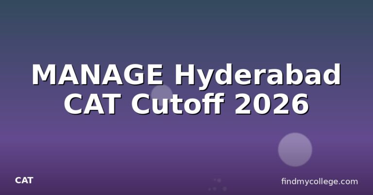 MANAGE Hyderabad CAT Cutoff 2026