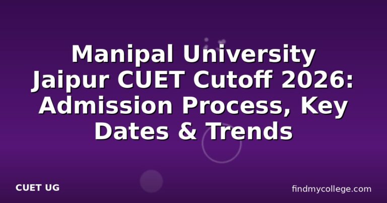 Manipal University Jaipur CUET Cutoff 2026: Admission Process, Key Dates & Trends