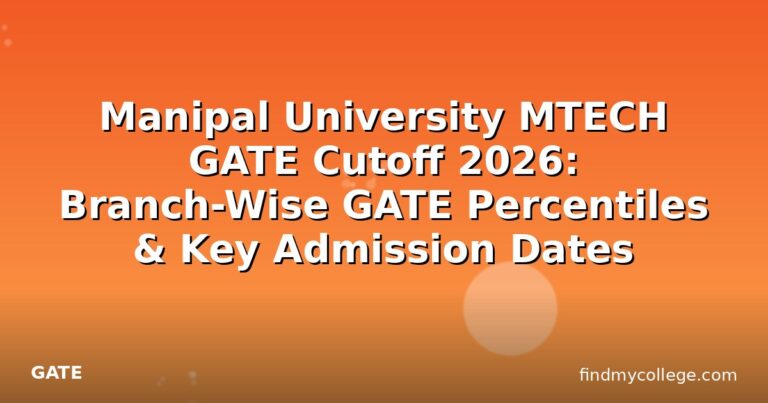 Manipal University MTECH GATE Cutoff 2026: Branch-Wise GATE Percentiles & Key Admission Dates