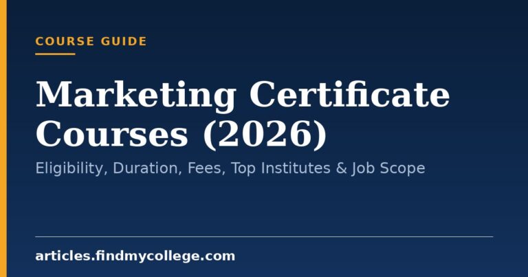 Marketing Certificate Courses (2026): Eligibility, Duration, Fees, Top Institutes & Job Scope