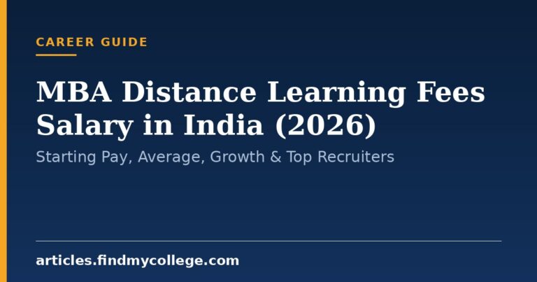 MBA Distance Learning Fees Salary in India (2026): Starting Pay, Average, Growth & Top Recruiters
