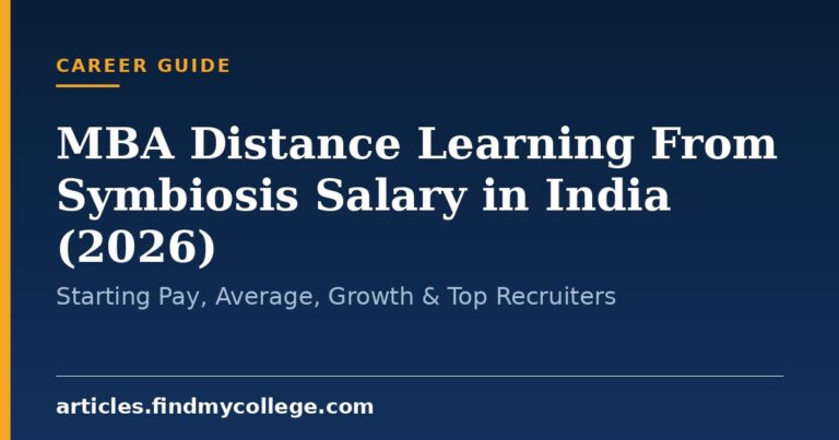 MBA Distance Learning From Symbiosis Salary in India (2026): Starting Pay, Average, Growth & Top Recruiters