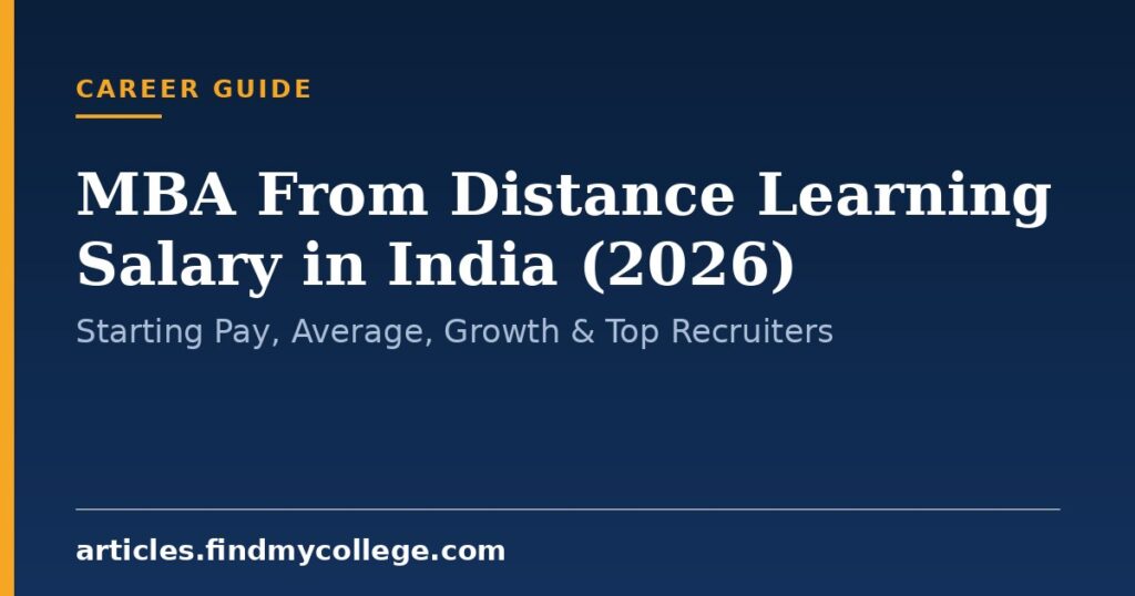 MBA From Distance Learning Salary in India (2026): Starting Pay, Average, Growth & Top Recruiters