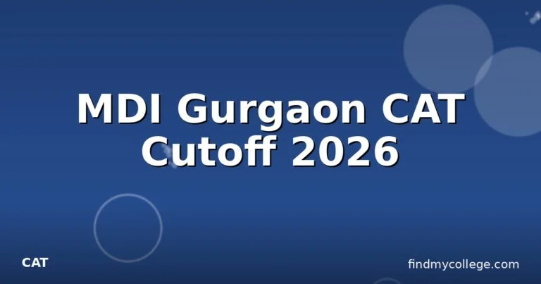 MDI Gurgaon CAT Cutoff 2026