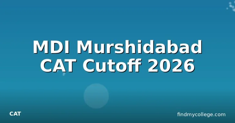 MDI Murshidabad CAT Cutoff 2026