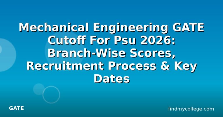 Mechanical Engineering GATE Cutoff For Psu 2026: Branch-Wise Scores, Recruitment Process & Key Dates