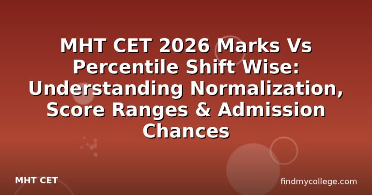 MHT CET 2026 Marks Vs Percentile Shift Wise: Understanding Normalization, Score Ranges & Admission Chances