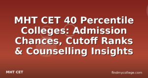 MHT CET 40 Percentile Colleges: Admission Chances, Cutoff Ranks & Counselling Insights