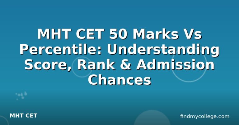 MHT CET 50 Marks Vs Percentile: Understanding Score, Rank & Admission Chances