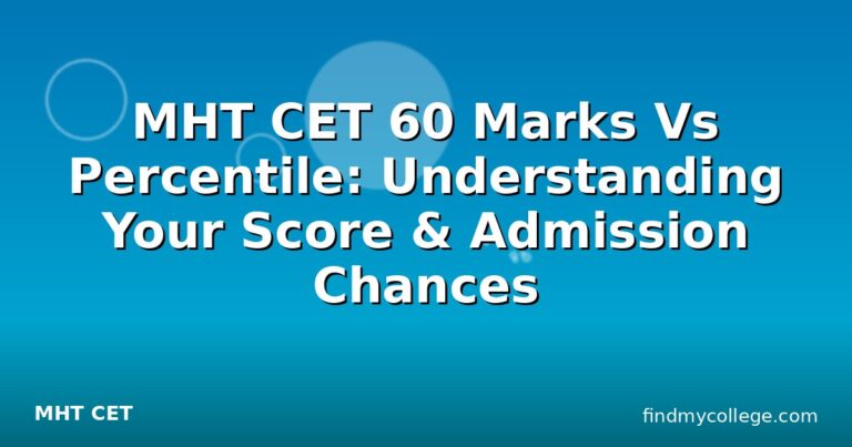 MHT CET 60 Marks Vs Percentile: Understanding Your Score & Admission Chances