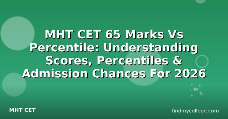 MHT CET 65 Marks Vs Percentile: Understanding Scores, Percentiles & Admission Chances For 2026