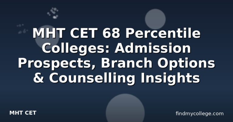 MHT CET 68 Percentile Colleges: Admission Prospects, Branch Options & Counselling Insights