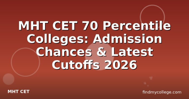 MHT CET 70 Percentile Colleges: Admission Chances & Latest Cutoffs 2026
