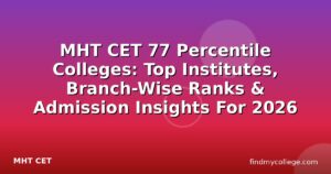 MHT CET 77 Percentile Colleges: Top Institutes, Branch-Wise Ranks & Admission Insights For 2026