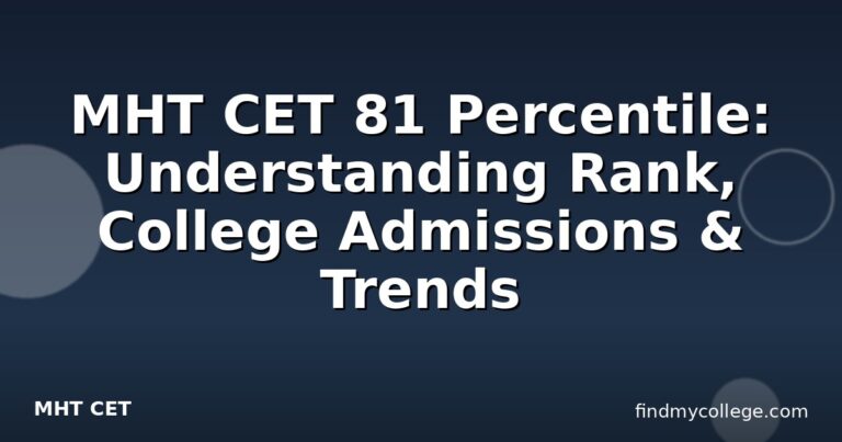 MHT CET 81 Percentile: Understanding Rank, College Admissions & Trends