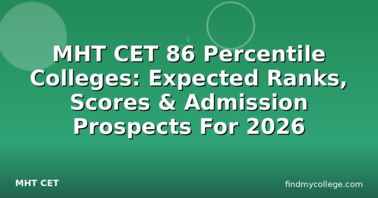 MHT CET 86 Percentile Colleges: Expected Ranks, Scores & Admission Prospects For 2026