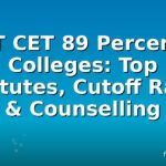 MHT CET 89 Percentile Colleges: Top Institutes, Cutoff Ranks & Counselling