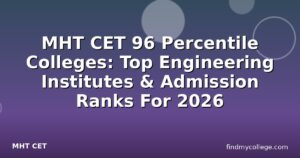 MHT CET 96 Percentile Colleges: Top Engineering Institutes & Admission Ranks For 2026