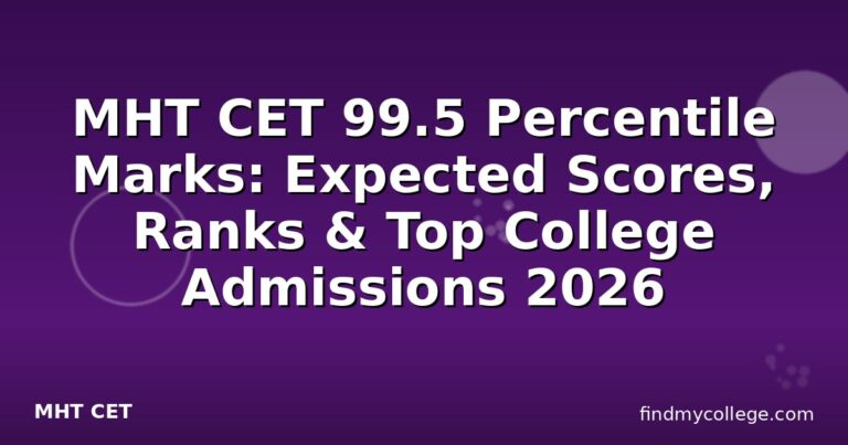 MHT CET 99.5 Percentile Marks: Expected Scores, Ranks & Top College Admissions 2026