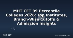 MHT CET 99 Percentile Colleges 2026: Top Institutes, Branch-Wise Cutoffs & Admission Insights