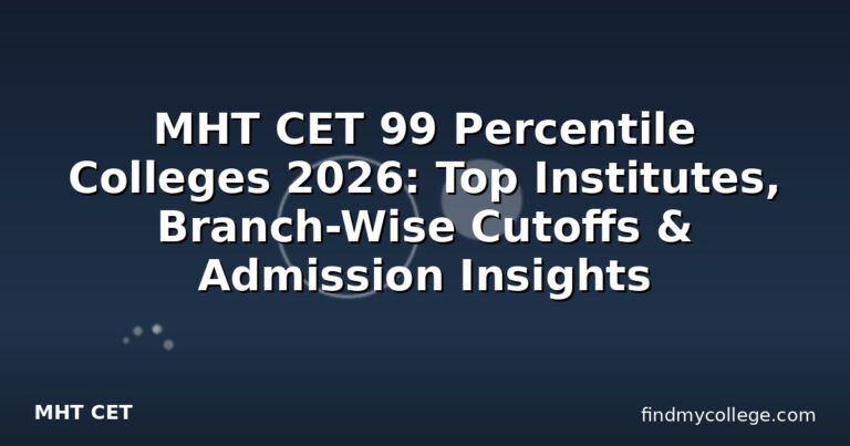 MHT CET 99 Percentile Colleges 2026: Top Institutes, Branch-Wise Cutoffs & Admission Insights