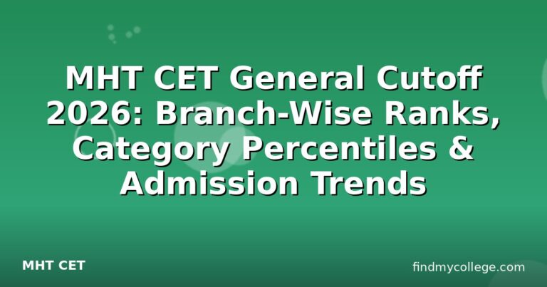 MHT CET General Cutoff 2026: Branch-Wise Ranks, Category Percentiles & Admission Trends