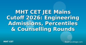 MHT CET JEE Mains Cutoff 2026: Engineering Admissions, Percentiles & Counselling Rounds