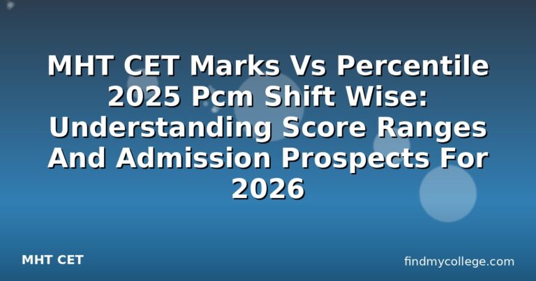 MHT CET Marks Vs Percentile 2025 Pcm Shift Wise: Understanding Score Ranges And Admission Prospects For 2026
